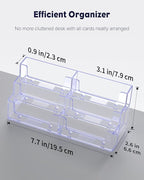 Uniclife 2 Pack Acrylic Business Card Holder for Desk 3 Tiers 6 Slots Clear Business Card Display Stand for Men & Women Desktop Business Card Organizer Card Stand for Office Home, 360 Card Capacity