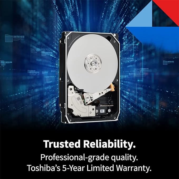 Toshiba X300 PRO 12TB High Workload Performance for Creative Professionals 3.5-Inch Internal Hard Drive – Up to 300 TB/Year Workload Rate CMR SATA 6 GB/s 7200 RPM 512 MB Cache - HDWR51CXZSTB