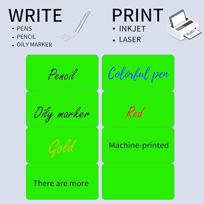 STARLIBOO Shipping Labels Stickers, 2"×4" Printable Fluorescent Mailing Labels for Laser/Inkjet Printing- Matte, Permanent Adhesive Sticker (Fluorescent Green)