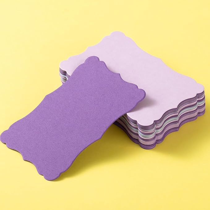 120 Pieces Small Mini Business Cards Vintage Assorted Colors Blank Note Gift for Business Cards, Gift (5 Purple)