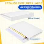 20 Pcs 12 x 16 x 1.6 Inch Large Expandable Catalog Envelopes Manilla Kraft Peel and Seal Envelopes Light Large Mailing for Office Home Documents Magazines Photos Storage Organizing (White)
