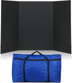 Paterr Trifold Poster Board with Storage Bag, Hook and Loop Fabric, Foldable 3 Panel Presentation Board for Science Fair and Exhibitions(Black,72 x 36 Inch)