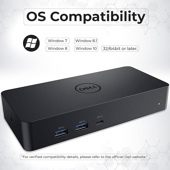Dell D6000S Universal Dock Bundle with 130W Power Adapter – USB-C, Dual DisplayPort with 4K HDMI Cable + 4K DisplayPort Cable + USB-C Cable + Microfiber Cloth - Supports 4K Display (Renewed)