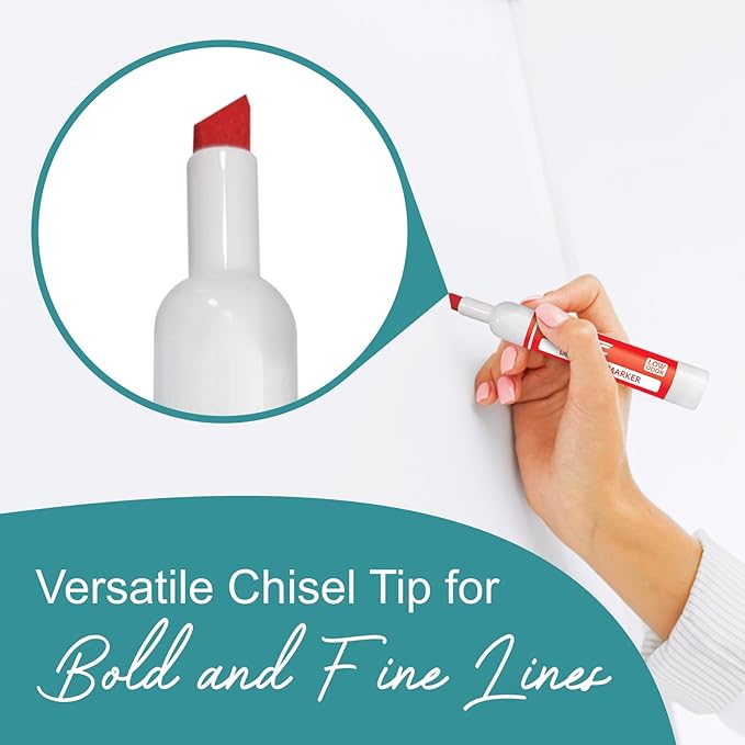 EXTRIC Dry Erase Markers Chisel Tip, Whiteboard Markers 4 Pack Assorted Colors, White Board Marker Dry Erase Red, Blue, Green, Black White Board marker Low Odor for Teachers and Students