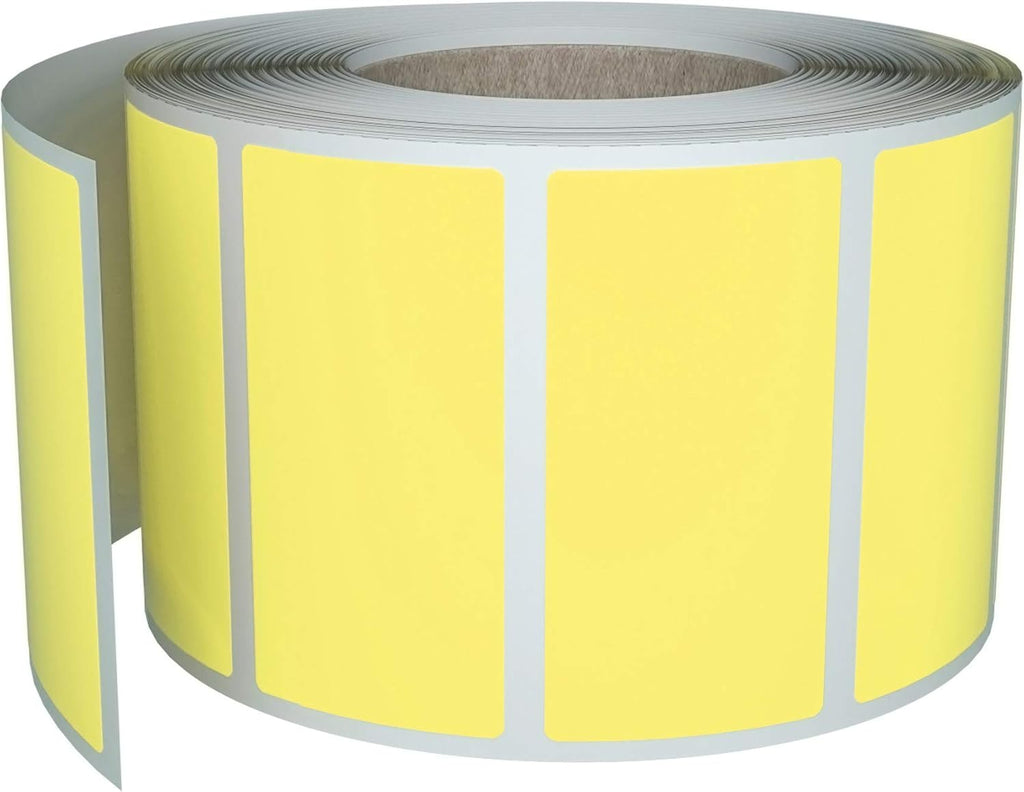 Rectangular Color Coding Sticker Roll - Write On Labels for Folders & Organizing - 500 Pack, 1.57" x 0.75" Stickers to Write On Name Tags (Pastel Yellow).
