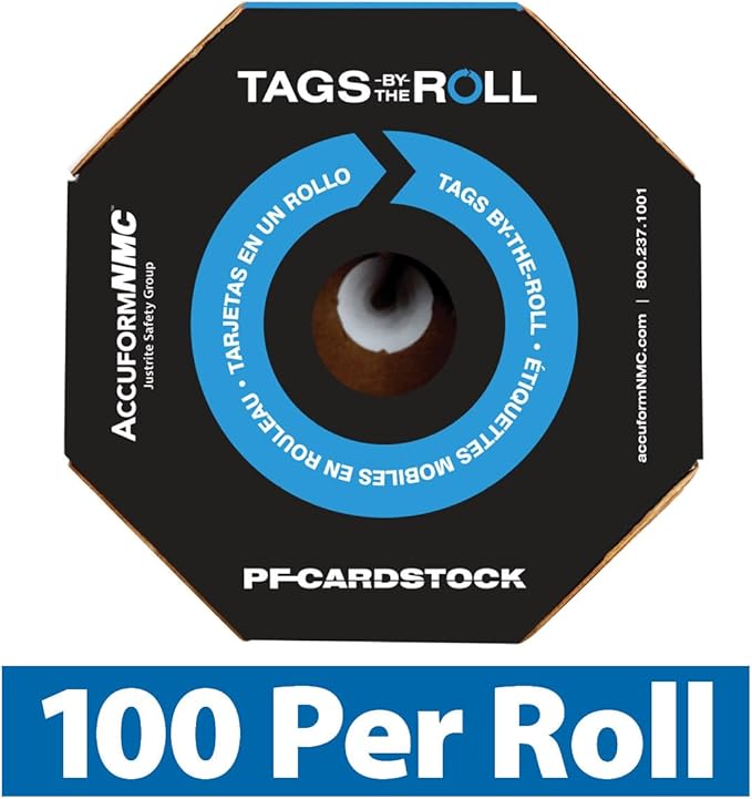 Accuform 100 Inspection and Status Record Tags by-The-Roll, Inspection Record, US Made OSHA Compliant Tags, Waterproof PF-Cardstock, Resists Tears, 6.25"x3", TAR708