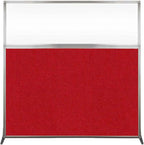 Versare Hush Screen Portable Room Divider | Workstation Wall Divider | Freestanding Privacy Hush Panels | Clear Windows | Fabric Office Divider Screen | Great for Room Separation