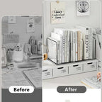 Acrylic Desk File Organizer,Office Desktop Binder File Folder Mail Organizer,Handbag Purse Book record Magazine Holder (2 Pack)