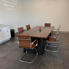 Office Desk Chair Set of 6,No Wheels PU Leather Computer Chairs Mid Back Guest Chairs with Seld Base for School/Reception/Conference/Waiting Room,Cafe