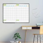 JILoffice Magnetic Dry Erase Calendar Whiteboard, 2 Month White Board Planner 48 X 36 Inch, Black Aluminum Frame Wall Mounted Board for Office Home and School