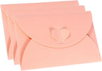 PATIKIL Gift Card Envelopes, 12 Pack Heart Shaped Clasp Small Gift Cards Holder Mini Envelope for Birthdays Weddings, Pink