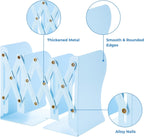 M&G Adjustable Bookends Book Ends for Shelves, Metal Bookend for Heavy Books, Desk Magazine File Organizer Holder Extends up to 20in, Book Stopper for Home, Office, Classroom (Blue)