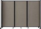 Versare Room Divider 360 Portable Wall Partition | Folding Panels | Large Freestanding Divider | Locking Wheels | Temporary Room Separator