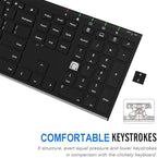 Arteck 2.4G Wireless Keyboard Stainless Steel Ultra Slim Full Size Keyboard with Numeric Keypad for Computer/Desktop/PC/Laptop/Surface/Smart TV and Windows 10/8/ 7 Built in Rechargeable Battery