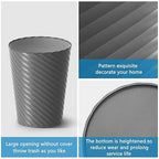 Bathroom Trash Can, 3 Pack 1.8 Gallons Small Trash Can with Trash Bags, Bathroom Garbage Can, Plastic Trash Bin, Round Waste Basket for Bath，Bedroom, Office, Kitchen, Room, Compact Space (Grey)