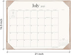 Simplified Desk Calendar 2025-2026 with Desktop Mat, Cabbrix Large Desk Pad Calendar 21" x 16-1/2" Runs From July 2025 to December 2026, Desk Blotter Calendar for Home School and Office (Apricot)