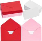 jiebor 100 Sets Small Valentines Day Blank Cards with Small Valentines Day Envelopes Pink Gift Cards Wedding Invitation Envelopes for Valentines Day Mother's Day 4.37 x 2.91 Inch