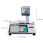 VisionTechShop DLP-300 Label Printing Scale Pole Display, 30/60lbs Capacity, 0.01/0.02lbs, NTEP Legal for Trade with a Free 1 case CAS LST-8020 UPC w/Ingredients Label, 58 x 60 mm