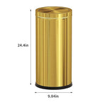 Brushed Gold Kitchen Trash Can with Swing Lid 7.8Gallon,Stainess Steel Commercial Garbage Can Wastebaskets for Shopping mall,Hotel Lobby,Airport, Elevator Entrance Using(Gold, 7.8 Gallon)