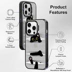 MOSNOVO Case for iPhone 14 Pro, [10ft 4X Military-Grade Drop Protection] Durable & Shockproof Phone Case Cover Design for iPhone 14 Pro - Hidden Black Cat - Clear Black