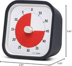 TIME TIMER MOD (Charcoal), A Visual Countdown 60 Minute Timer for Classrooms, Meetings, Kids and Adults Office and Homeschooling Tool with Silent Operation and Interchangeable Silicone Cover