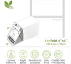 8 Stacks 4" x 6" Fanfold Direct Thermal Labels, 4000 Labels (500/Stack), Compatible with Zebra, Rollo, MUNBYN, NELKO Printers