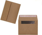 100 Qty Printable A6 Invitation Envelopes 4.75x6.5 inches Cards, Self Seal 120GSM Brown Kraft Paper Envelopes for Invitations, Photos, Documents, Wedding, Baby Shower, Easy to Seal and Peel