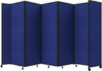Versare Room Divider 360 Portable Wall Partition | Folding Panels | Large Freestanding Divider | Locking Wheels | Temporary Room Separator