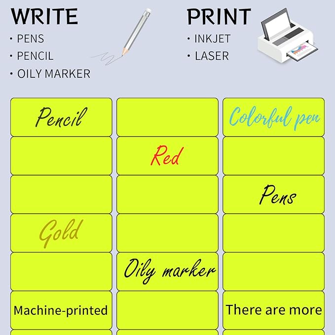 STARLIBOO 1" x 2-5/8" Address Labels- Neon Color Fluorescent Mailing Labels Stickers for Laser/Ink Jet Printer 8.5"×11"- Fluorescent Yellow