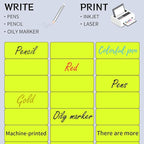 STARLIBOO 1" x 2-5/8" Address Labels- Neon Color Fluorescent Mailing Labels Stickers for Laser/Ink Jet Printer 8.5"×11"- Fluorescent Yellow