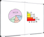 XBoard Magnetic Whiteboard 60 x 36 Inch, Foldable Dry Erase White Board with Aluminium Frame & Marker Tray 5' x 3', Wall Mounted Folding Message Presentation Board