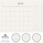Jotsome Desk Calendar 2025-2026, Academic Desk Pad Calendar From July 2025 to December 2026 22x17 inch, Desk Blotter Calendar for Home and Office, Easy Planning (Jul 2025 - Dec 2026, Extra Large)