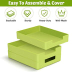 Letter-Size Tray Desk Letter Tray Paper Tray, Sturdy Heavy-Duty Plastic Printer Paper Tray, Single-Tier Stackable File Storage Organizer for Office Home (1, Green)