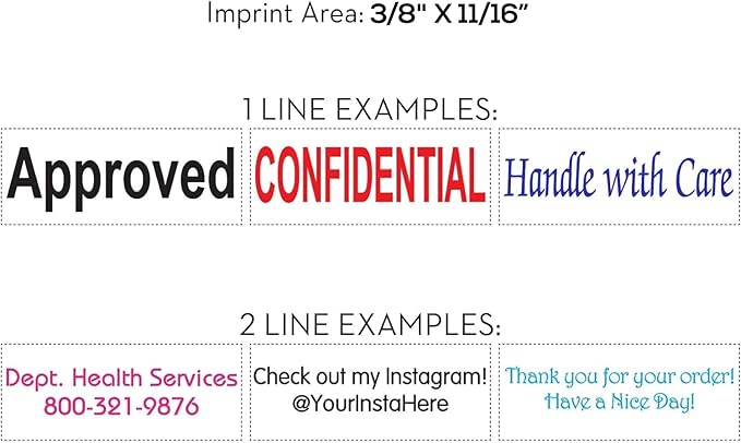 COLOP Extra Small Size Self Inking Custom Text Stamp - Choose from Many Fonts & 15 Ink Colors