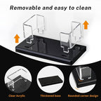 Acrylic Business Card Holder Black 1Pack Enlarged Holds 120 Cards for Office/Exhibition/Restaurant Desk/Counter Display Name Card Organizer Stand