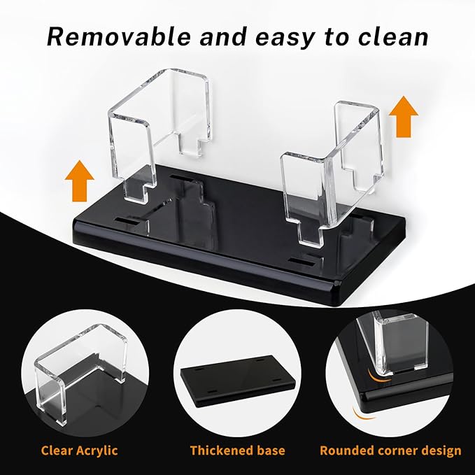 2Pack Acrylic Business Card Holder Black Enlarged Holds 120 Cards for Office/Exhibition/Restaurant Desk/Counter Display Name Card Organizer Stand
