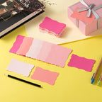 120 Pieces Small Mini Business Cards Vintage Assorted Colors Blank Note Gift for Business Cards, Gift (5 PInk-Red)