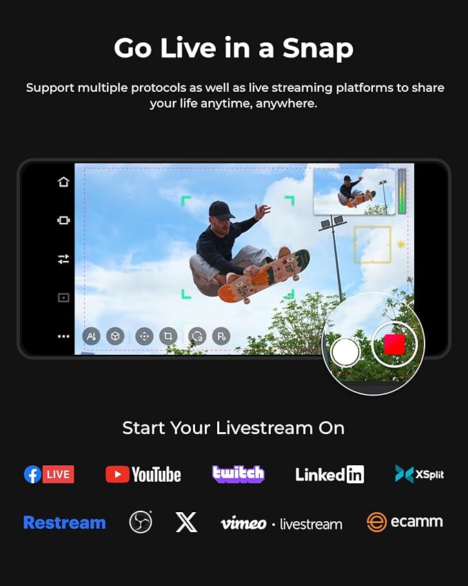 OBSBOT Tail Air & Smart Remote Combo, Streaming Camera with AI Tracking PTZ, Intelligent APP, Gesture Control, HDMI/USB-C/Wireless Webcam, Video Cameras for Filming, Worship, Content Creator, etc.