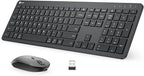 iClever Wireless Keyboard and Mouse, GK08 Rechargeable Keyboard Mouse Combo, Ergonomic, Quiet, Full Size Design with Number Pad, 2.4G Connection for Mac, Windows and Computer