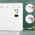 Comix Magnetic Dry Erase Calendar Whiteboard, 36 x 24 Inches Monthly Calendar Dry Erase Board for Wall, Aluminum Frame Planner White Board with Dry Erase Markers, Eraser, Magnets