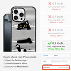 MOSNOVO Case for iPhone 16 Pro Max, [10ft 4X Military-Grade Drop Protection] Durable & Shockproof Phone Case Cover Design for iPhone 16 Pro Max - Hidden Black Cat - Clear Black