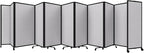Versare Room Divider 360 Portable Wall Partition | Folding Panels | Large Freestanding Divider | Locking Wheels | Temporary Room Separator