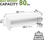 TEAMIX 2 Tier White Monitor Riser Stand, Wood Desktop Stand with storage for Laptop/PC/Printer/Keyboard, TV Stand Shelf Home Office Desk Accessories