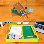 Desk Letter Tray, 2PCS A4 Size Plastic Stackable File Document Organizer, Office Desktop File Paper Holder, Book Storage Rack,Anti-Skid Stacking Support for Office Supplies (Green)
