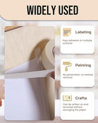 Lichamp Masking Tape, White Painter Tape 1 inch and 2 inch Wide, 10+5 Pack White Tapes Bulk, Total 825 Yards