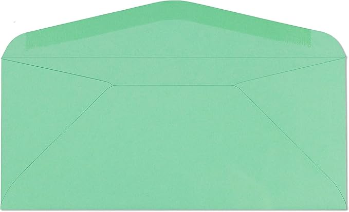 EnDoc #9 Colored Envelopes - 80 Pack - Green Pastel Color 3 7/8 x 8 7/8 envelope, Letter Size, For Home, Offices, Holiday, Invoices and Mailings