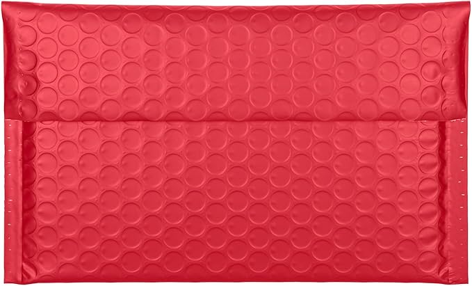 Red Side-Loading Bubble Mailers 8 x 5 Inches,Self-Seal Padded Mailing Envelopes, Pack of 27