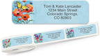 Colorful Images Floral Wings Rolled Personalized Return Address Mailing Labels with Dispenser, 5 Designs, Set of 500, Small ¾ x 2½ Inch Size, Custom Self-Adhesive Sticker Roll