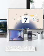 FENIFOX Wireless Keyboard, Bluetooth + USB Ergonomic Silent Quiet Rechargeable with Number Pad Compact Full Size Multi Device Keyboards for iPad Tablet Mac Computer Surface PC MacBook Laptop White