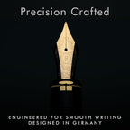 Wordsworth & Black Majesti Fountain Pen-(Black), Luxury Case, 24K Gold Finish; 18K Gilded Fine Nib-Ink Cartridges, Refillable Ink Converter-Calligraphy Pen-Best Business Gift Set for Men & Women